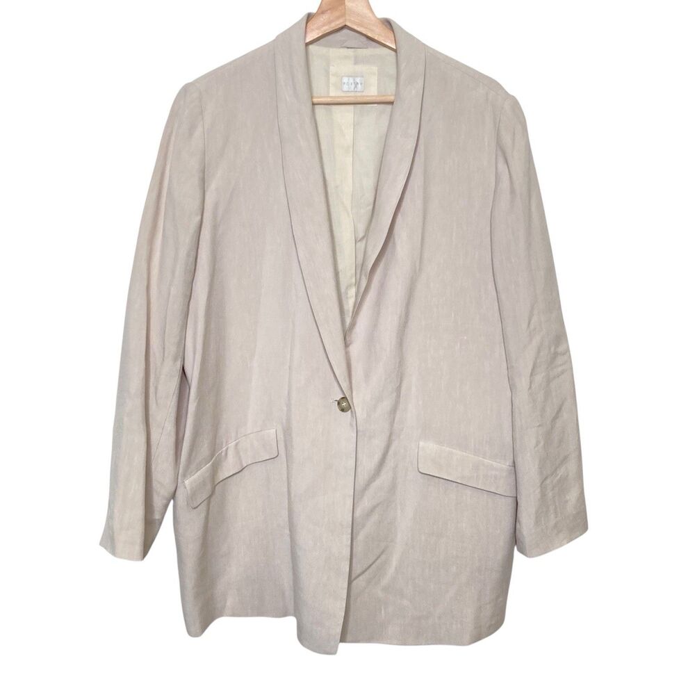 Poetry Linen Blend Womens Size 12 Blazer Jacket Pockets Lined NWOT